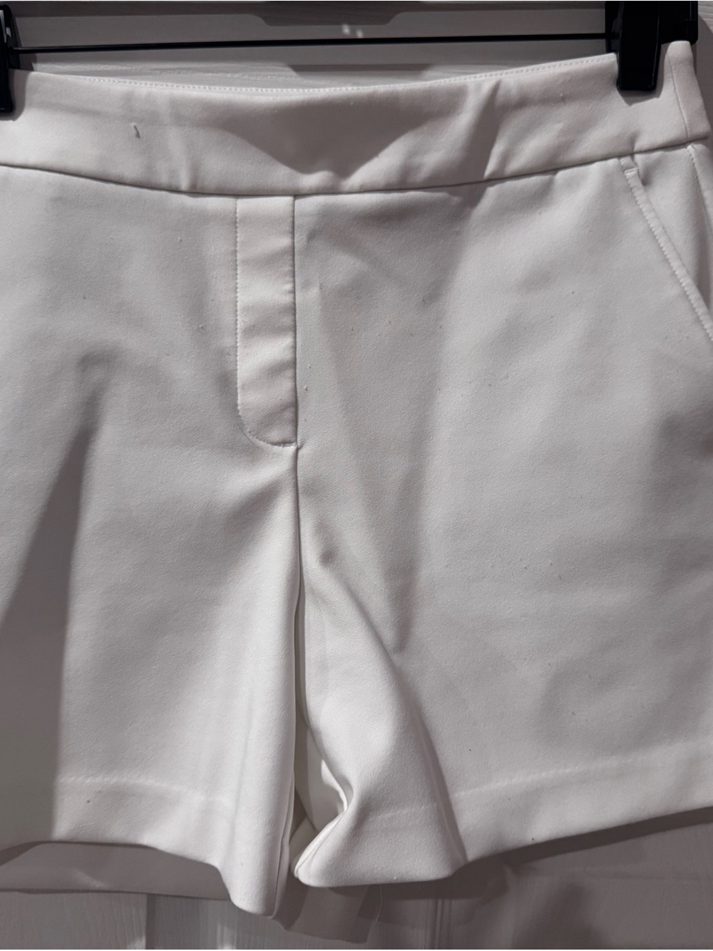 Rachel Zoe White High-Waist Tailored Shorts
